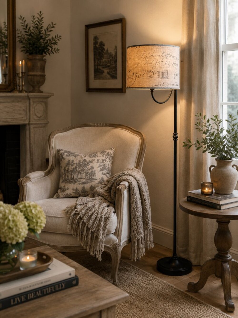 Pottery Barn Postcard Themed Lamp Shade